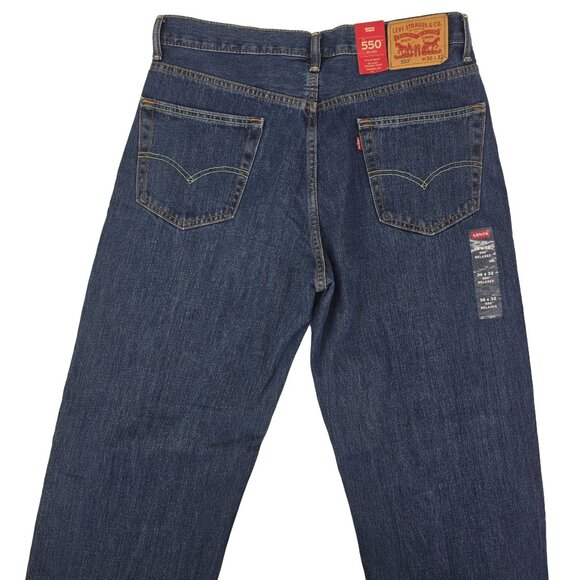Levi's 550 Jeans Men's 36x32 Relaxed Fit Tapered Leg Blue Denim Classic Work NEW - Picture 2 of 6